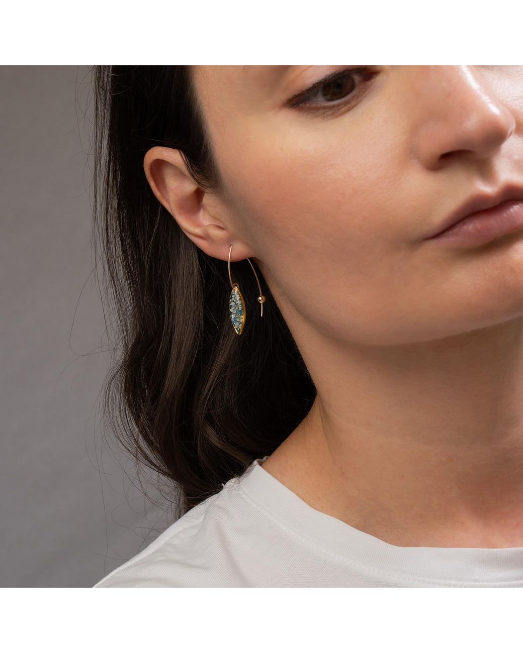 Kate Koel Blue Flower Dangle Earrings