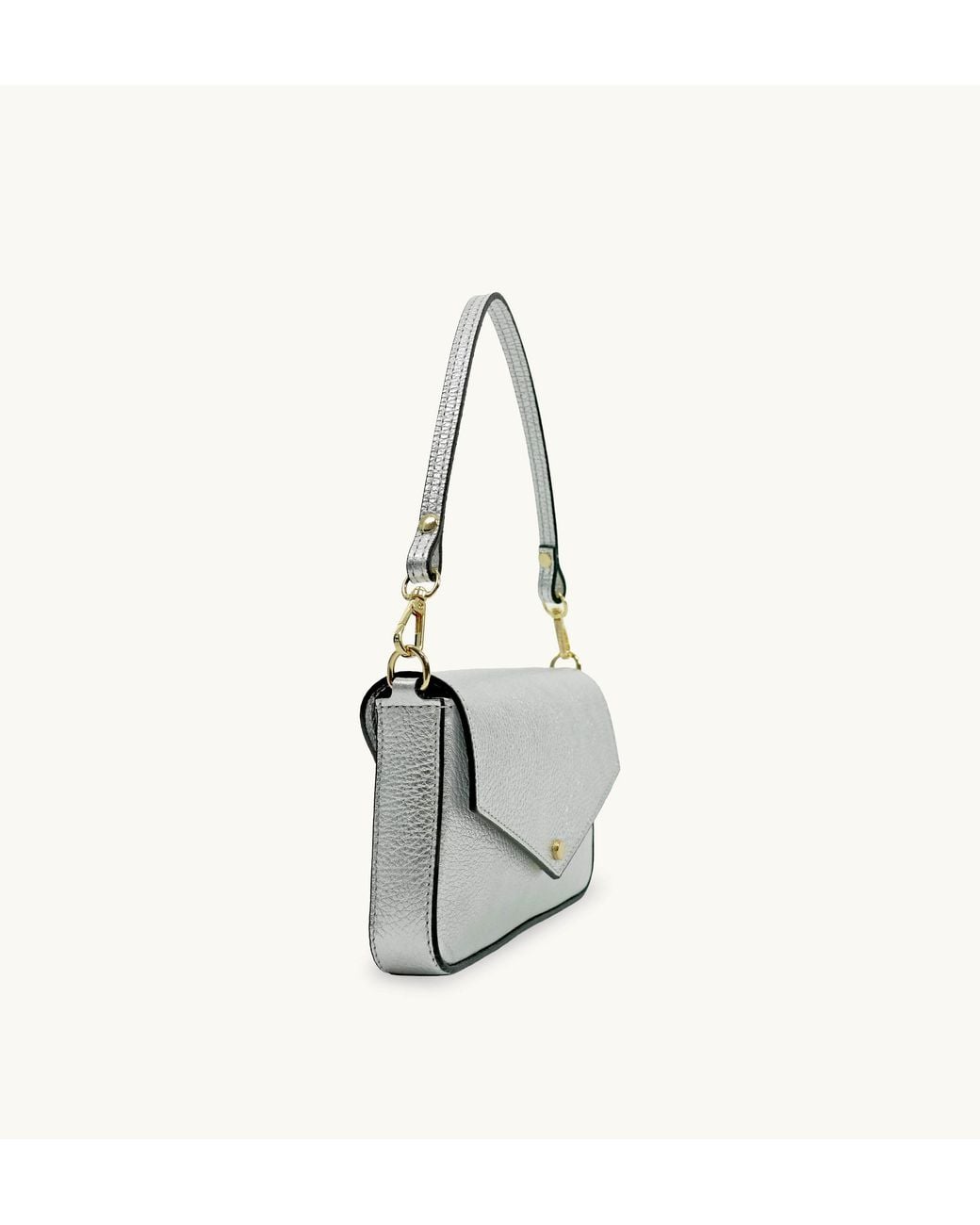 Apatchy London Gray The Munro Leather Shoulder Bag