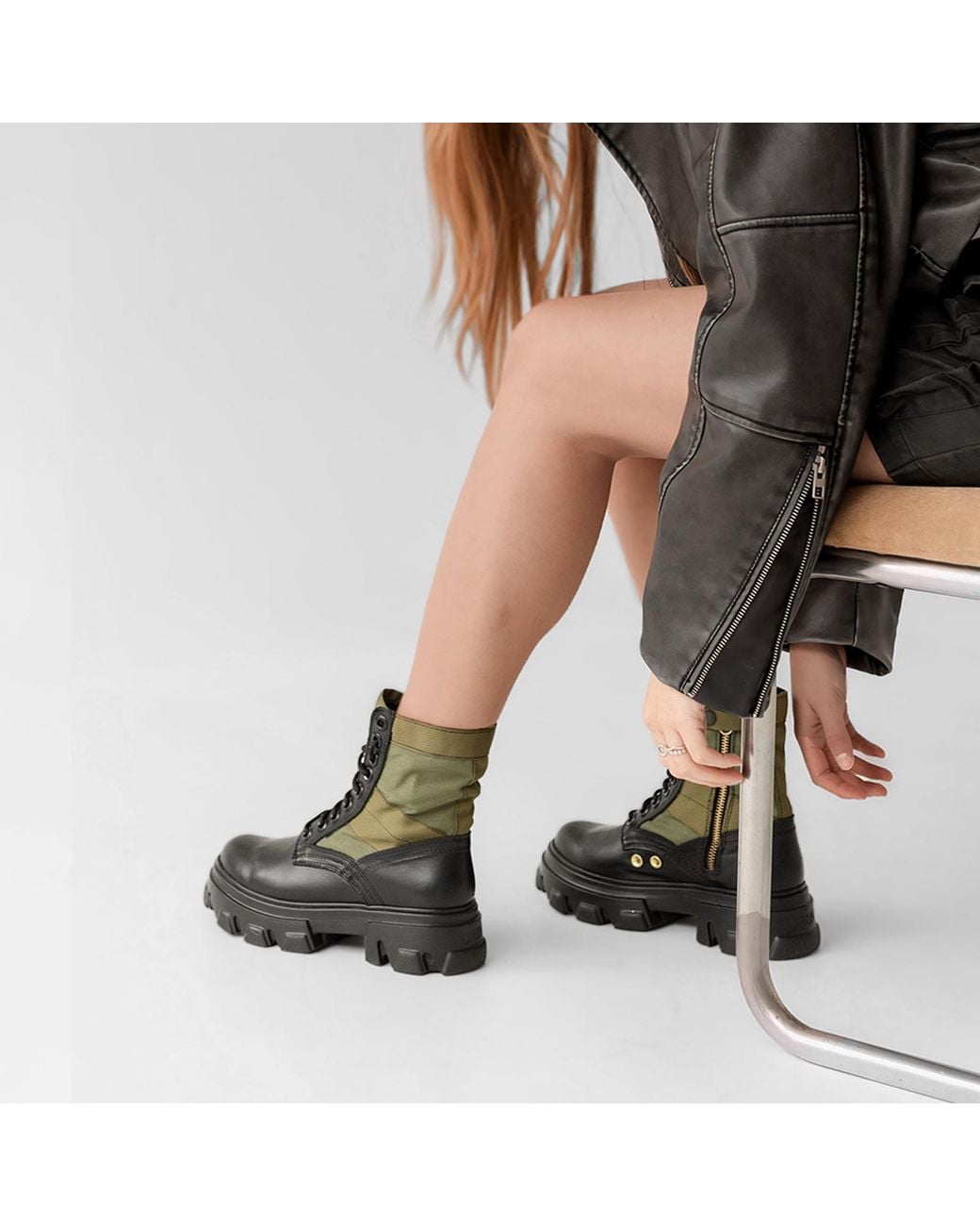 Urbnkicks Green Jungle Ankle Boots
