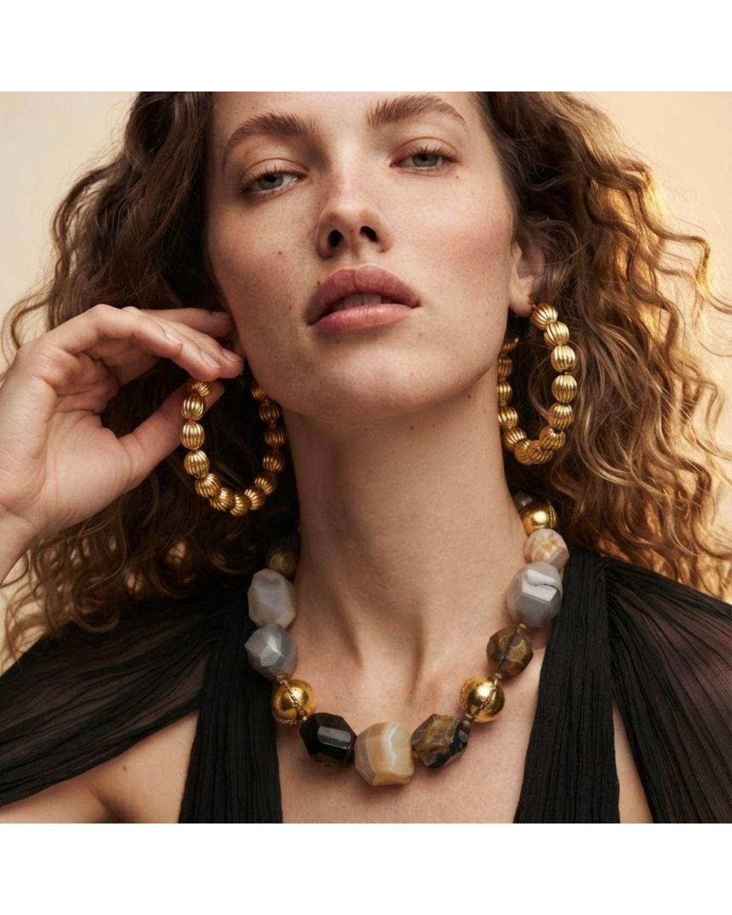 Jaredjamin Metallic Isolde Agate Necklace