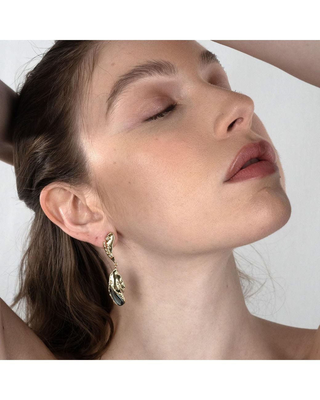 Rare Matters Jewelry Metallic Wave Drop Glass Earrings