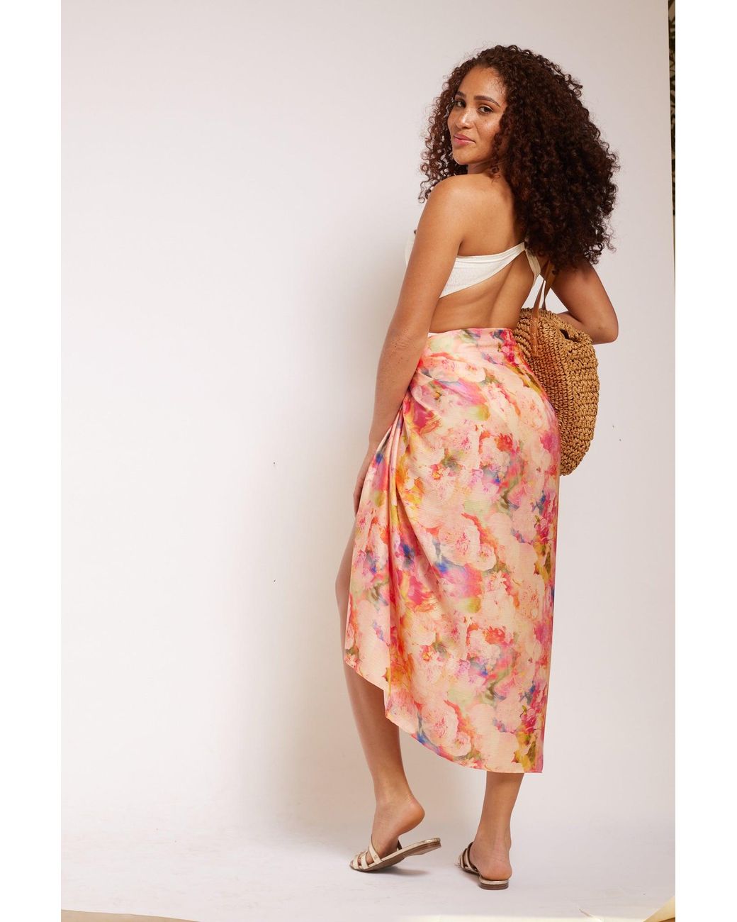 Yomisma Orange Peach Poppy Sarong