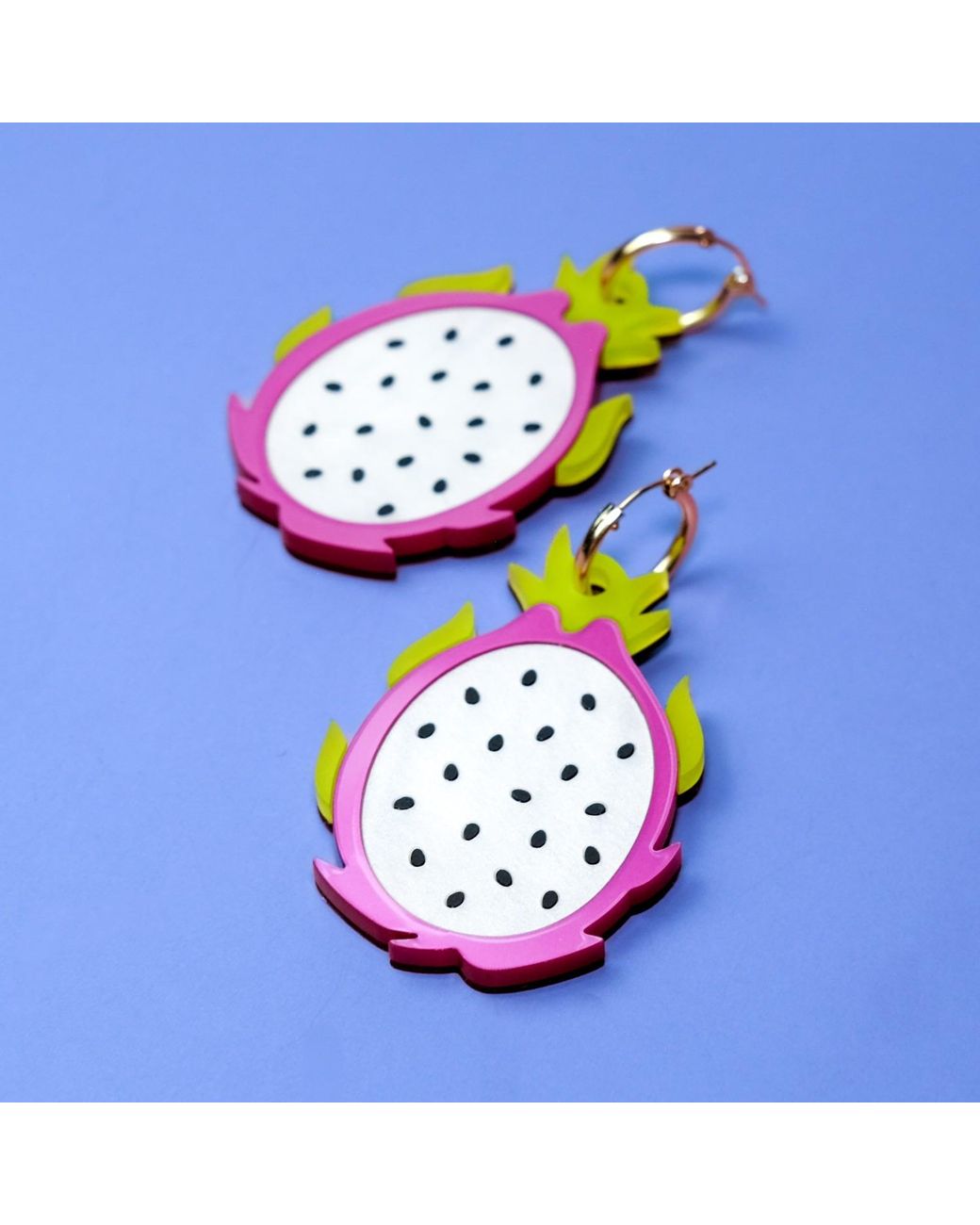 By Chavelli Pink Dragonfruit Earrings