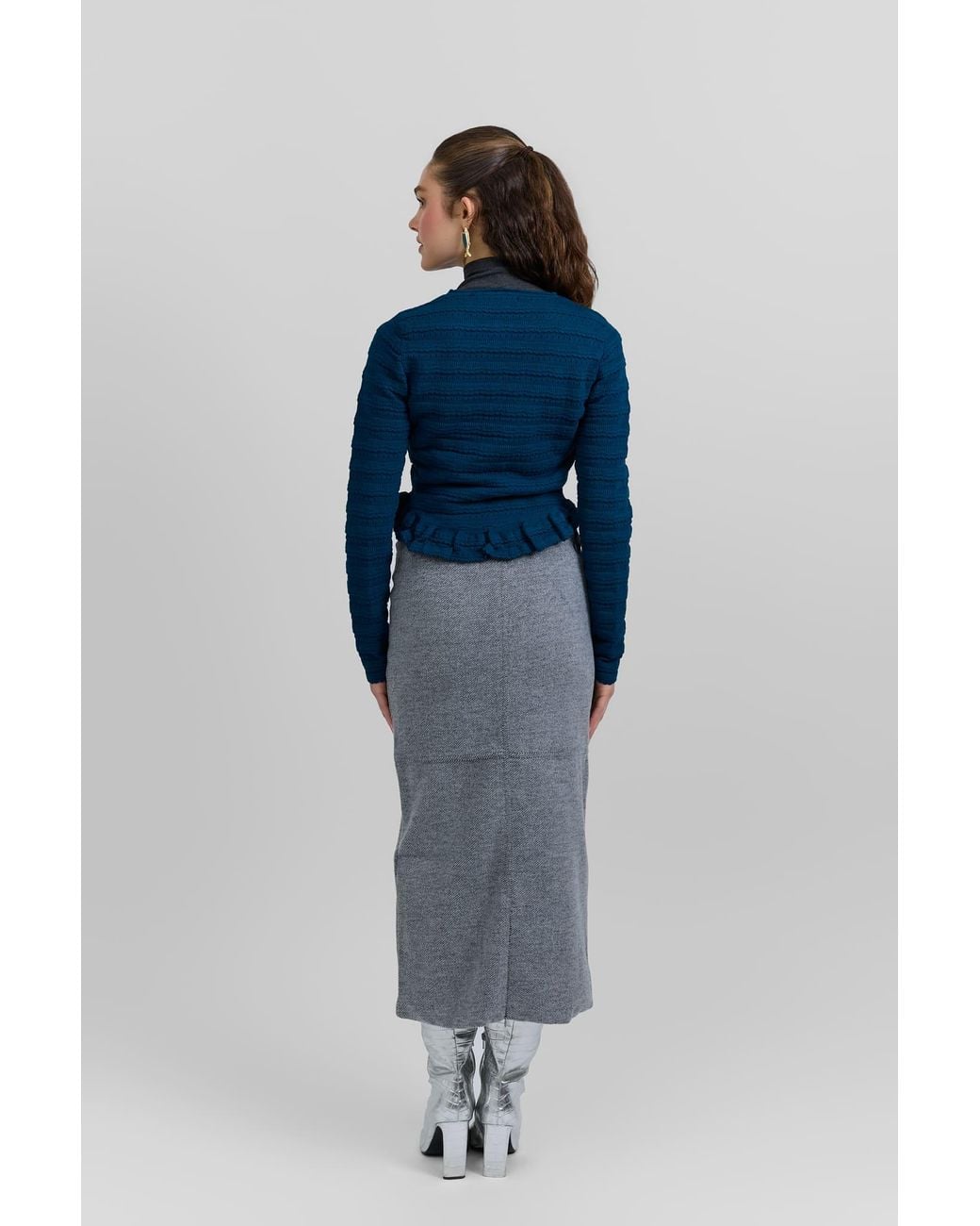 Rave on Trend Gray Classic Belted Skirt