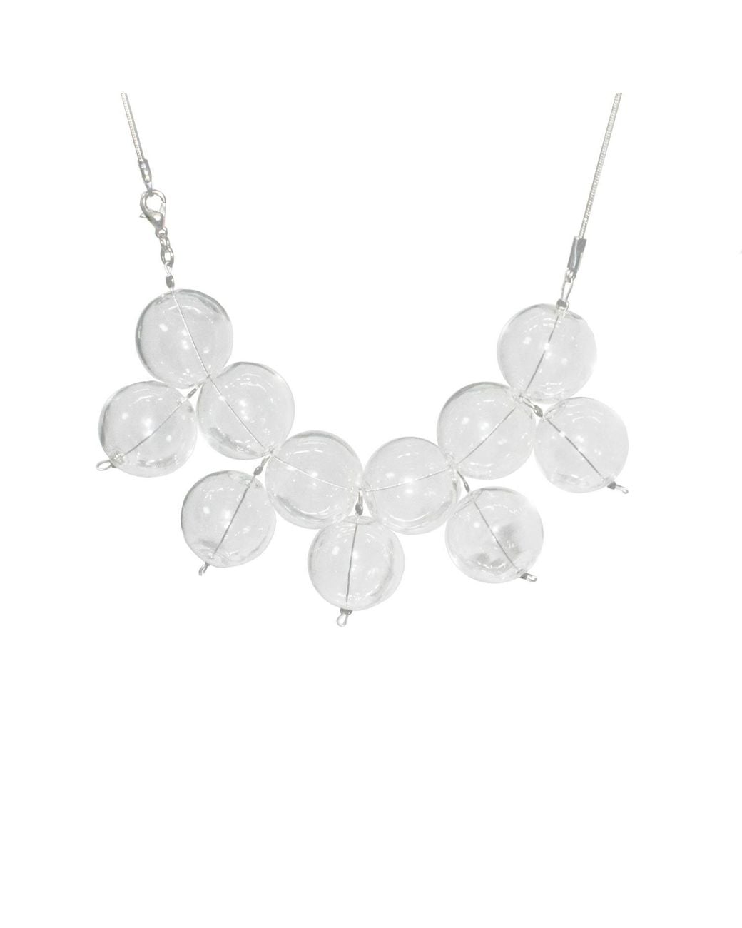 Laura Daili Gray Neutrals Royal – Blown Glass Bubbles Necklace