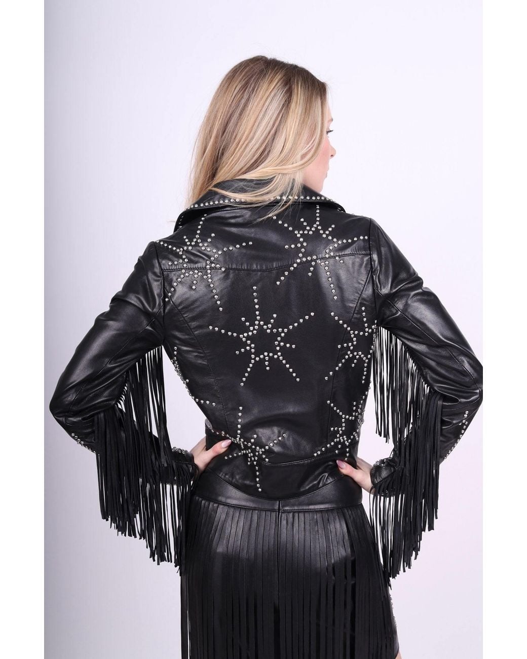 Any Old Iron Black Studded Starburst Leather Jacket