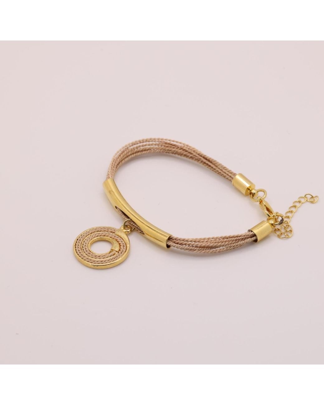 Nart Nature Making Art Metallic The Spiral Pendant Buriti Natural Fiber Bracelet