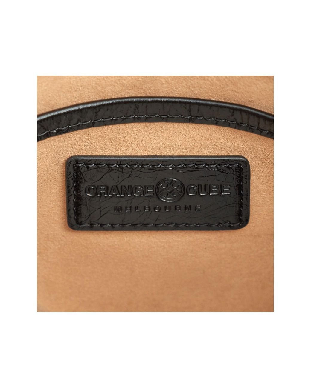 Orange Cube Black Mosaic Baguette Shoulder Bag