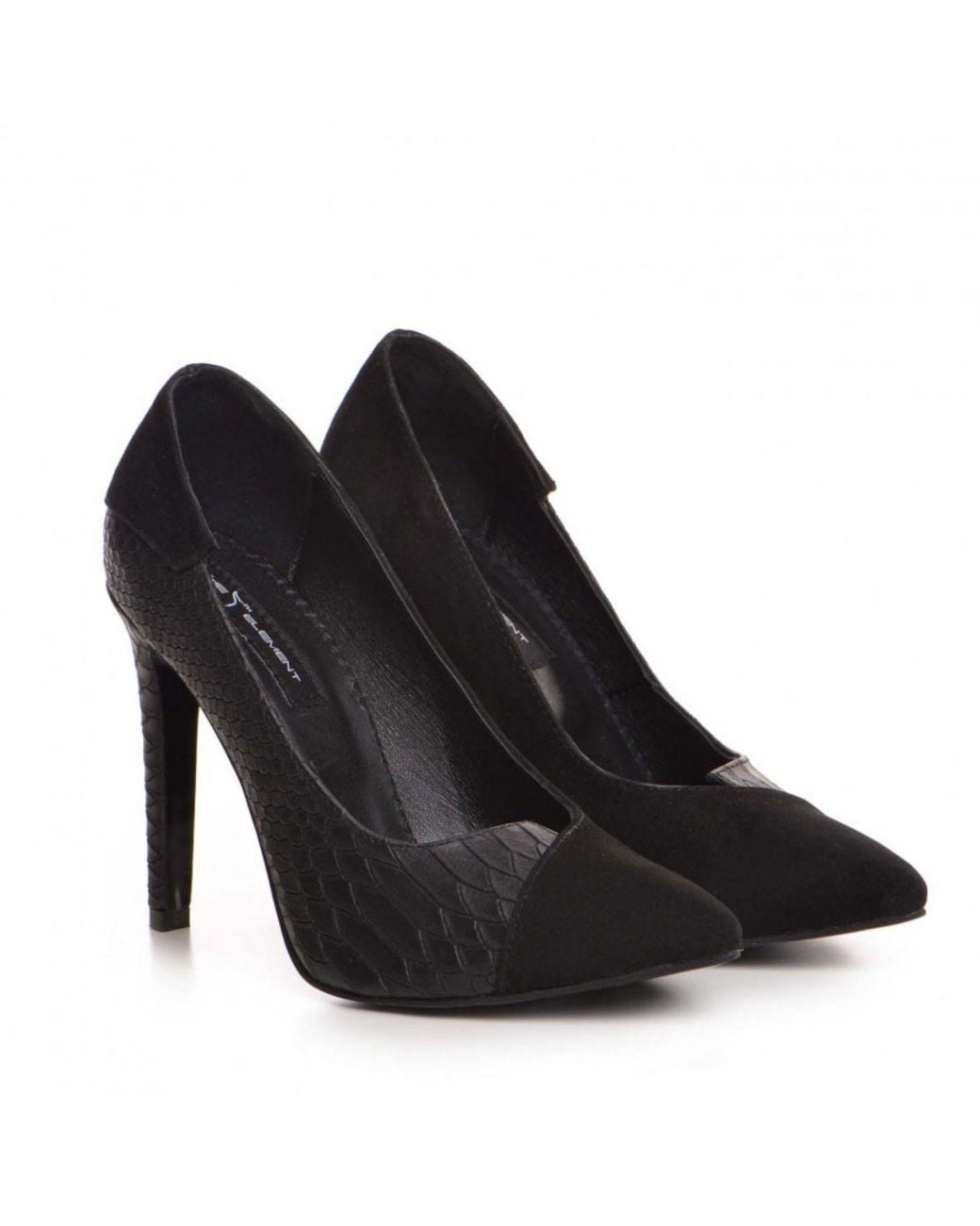 The 5Th Element Black Selma Print & Suede Stiletto Pumps
