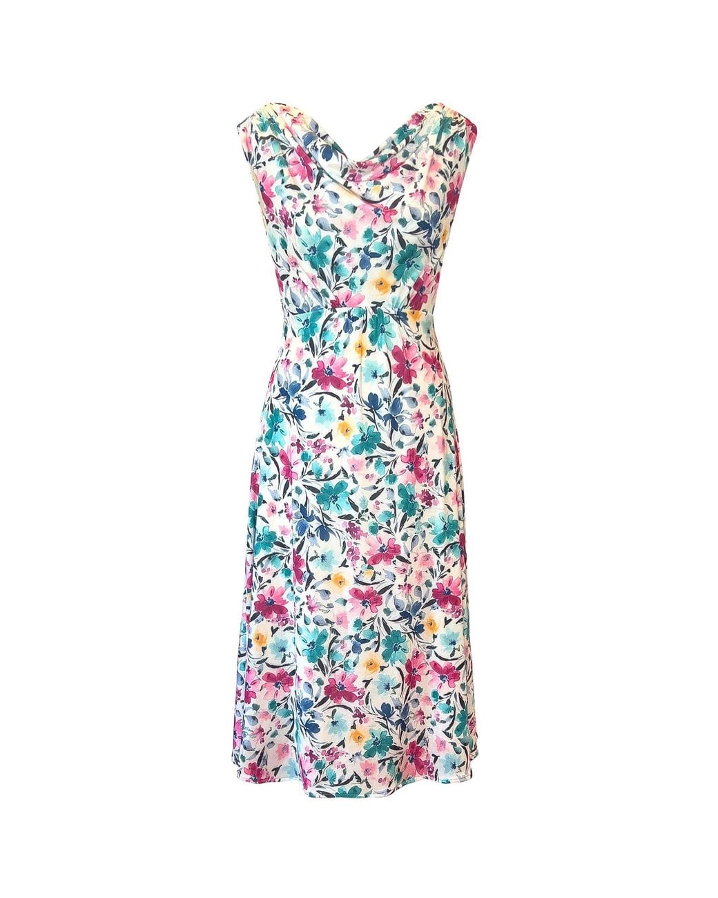 Alie Street London Blue Darcie Cowl Neck Dress