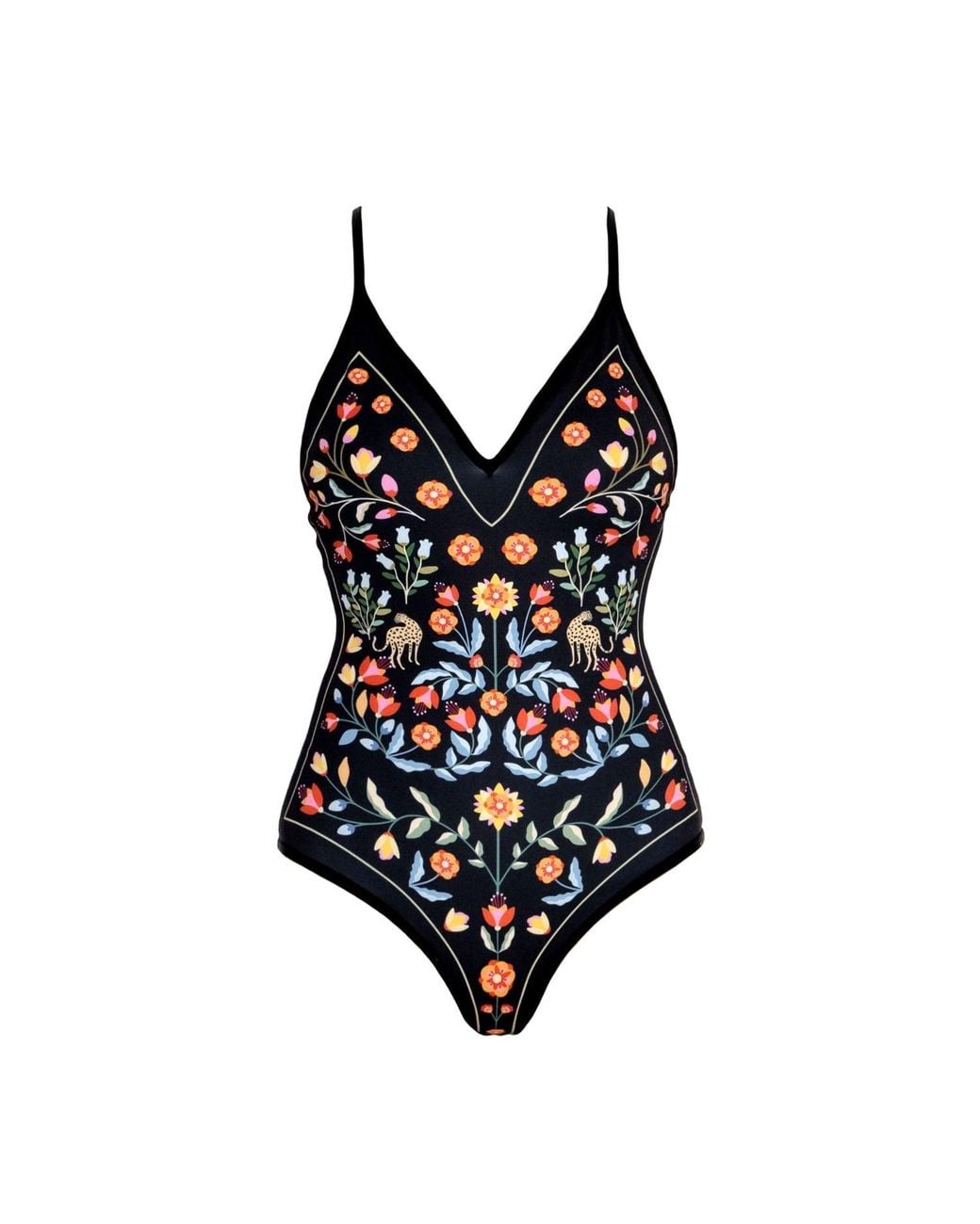 Jessie Zhao New York Black Night Imagination Reversible V-Neck One-Piece Swimsuit