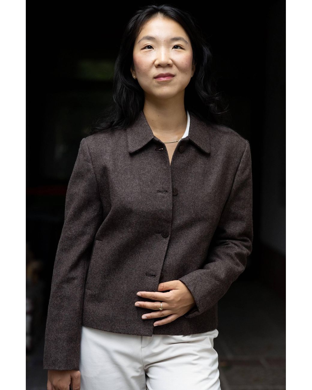 Stovaria Black Deep Himalayan Yak Wool Cropped Statement Jacket