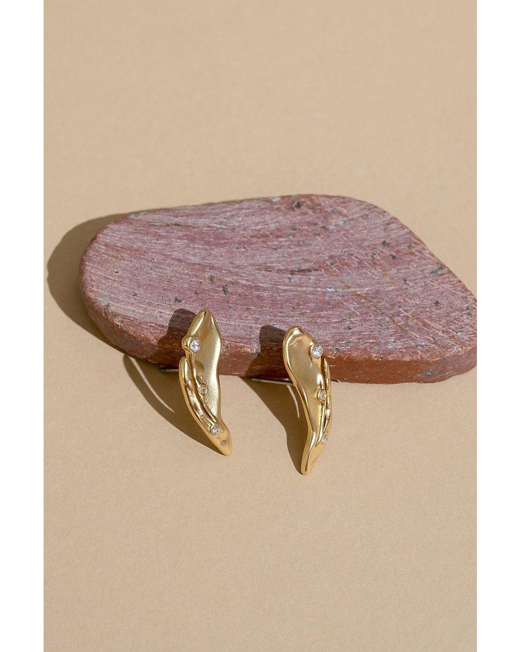 Rare Matters Jewelry Metallic Angel Wings Stud Earrings