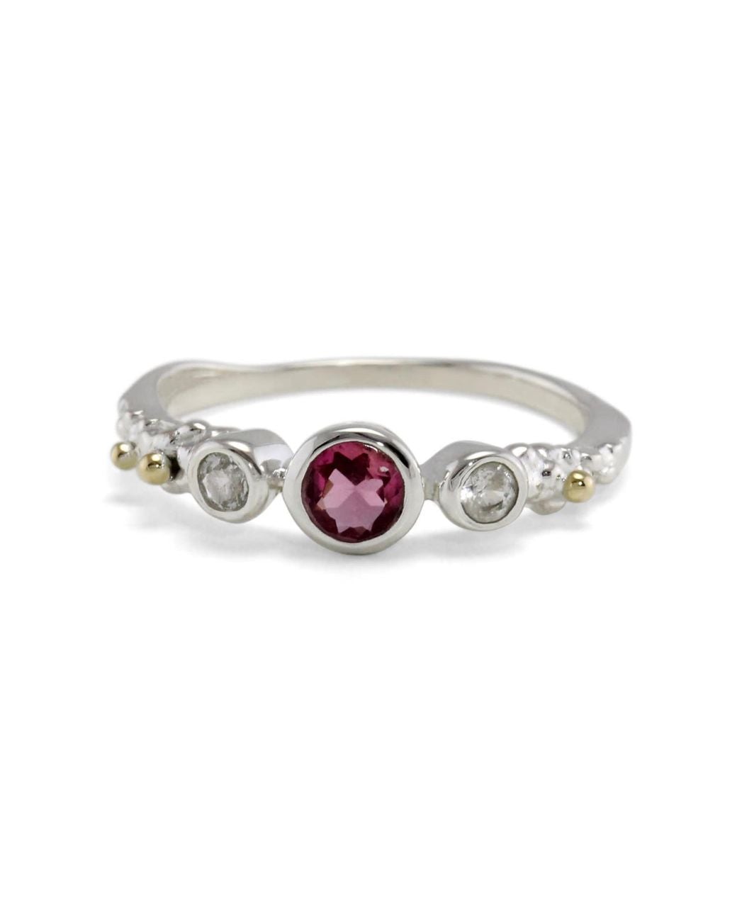 Isla Silver White Topaz & Tourmaline Ring