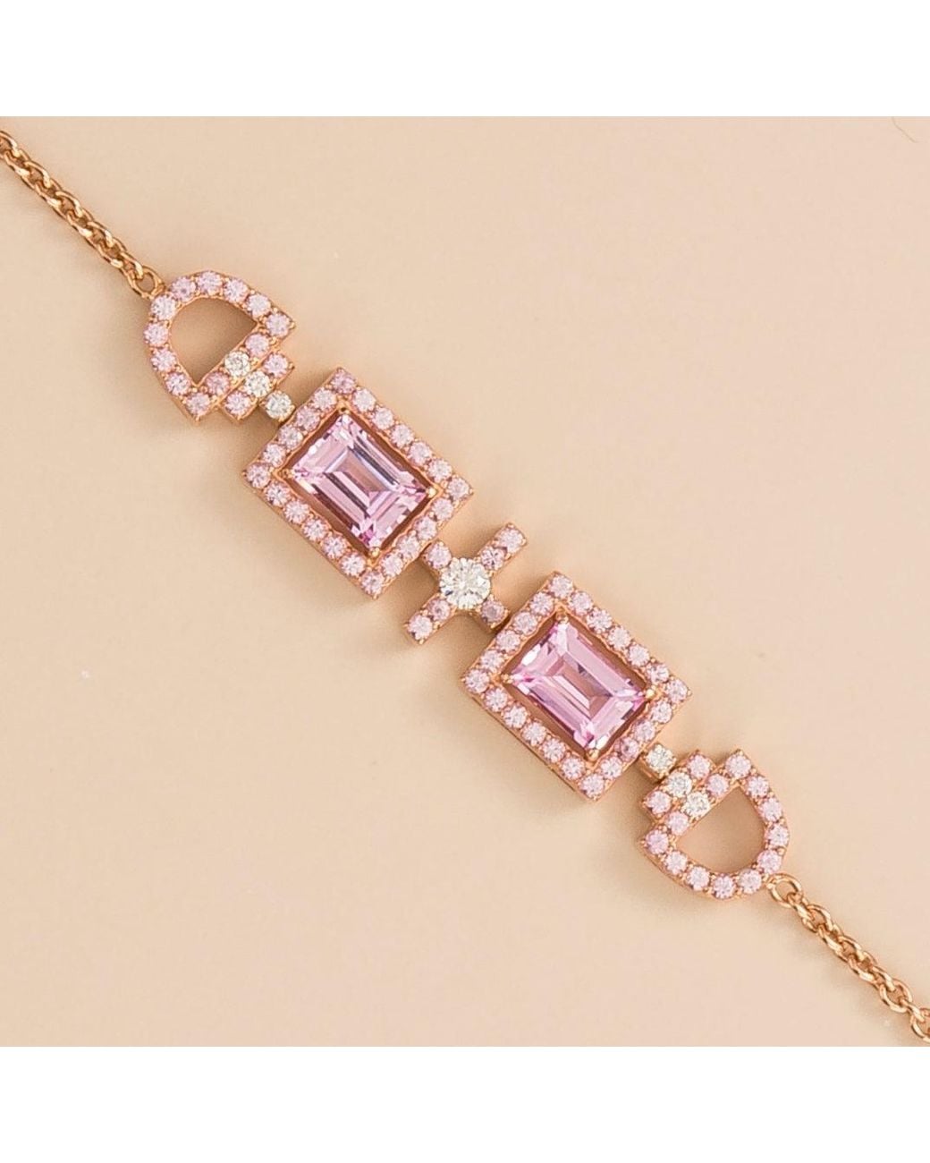Juvetti Pink Rose Ciceris Rose Bracelet Sapphire & Diamond