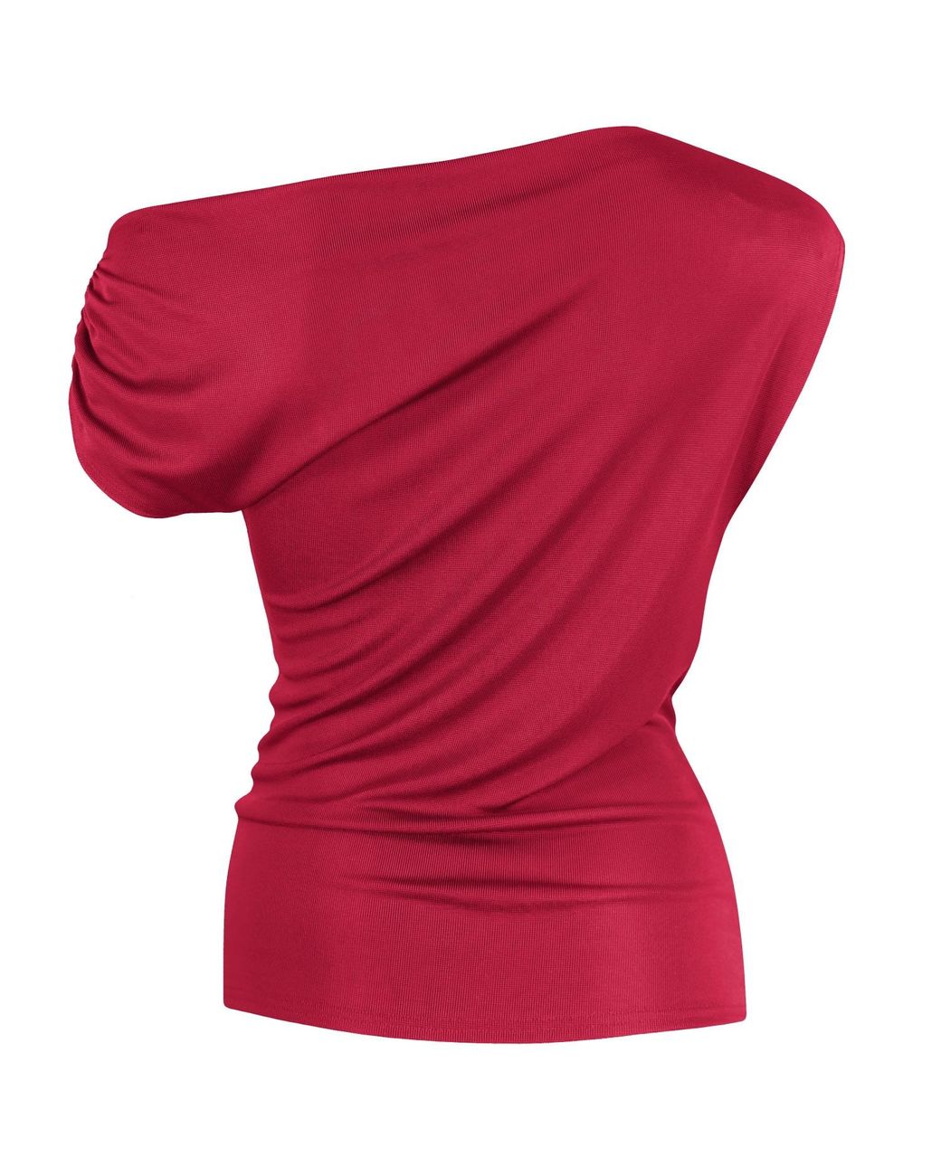 Me & Thee Red jagged Edge Drop Shoulder Top