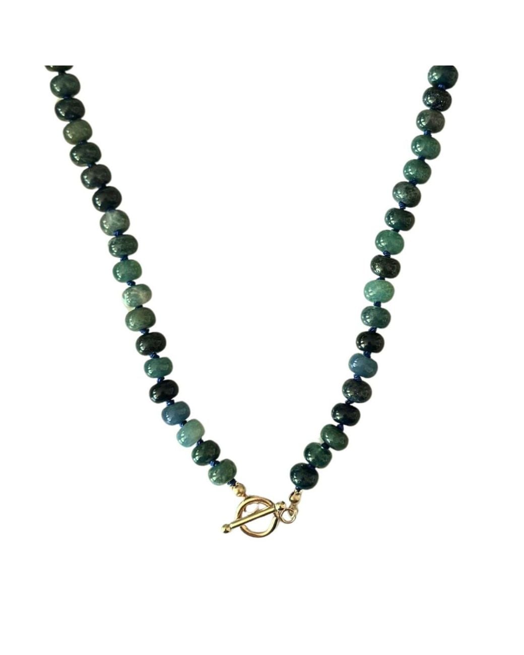 Herself Collections Metallic Agate Bead Necklace