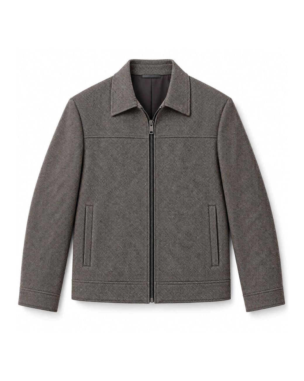 Stovaria Gray Natural Himalayan Yak Wool Zipper Jacket