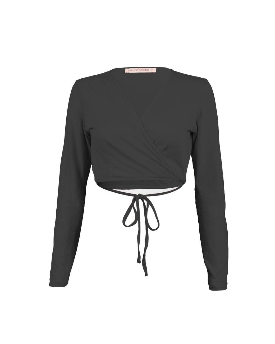 Love and Nostalgia Gray Cross Your Heart Wrap Top