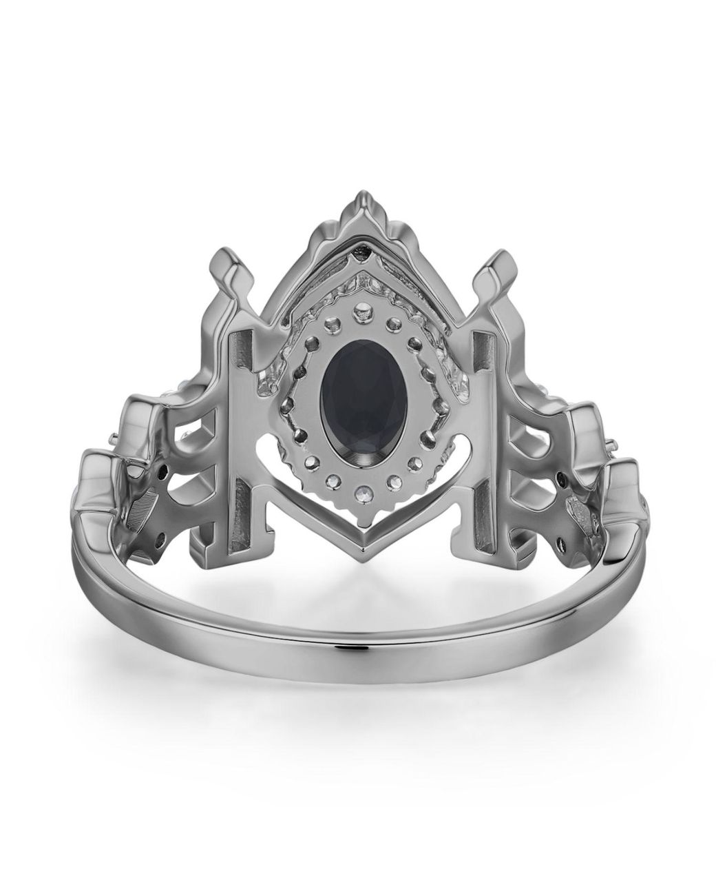 Azura Jewelry New York Metallic Sanctum Of Shadows Onyx Ring Vermeil