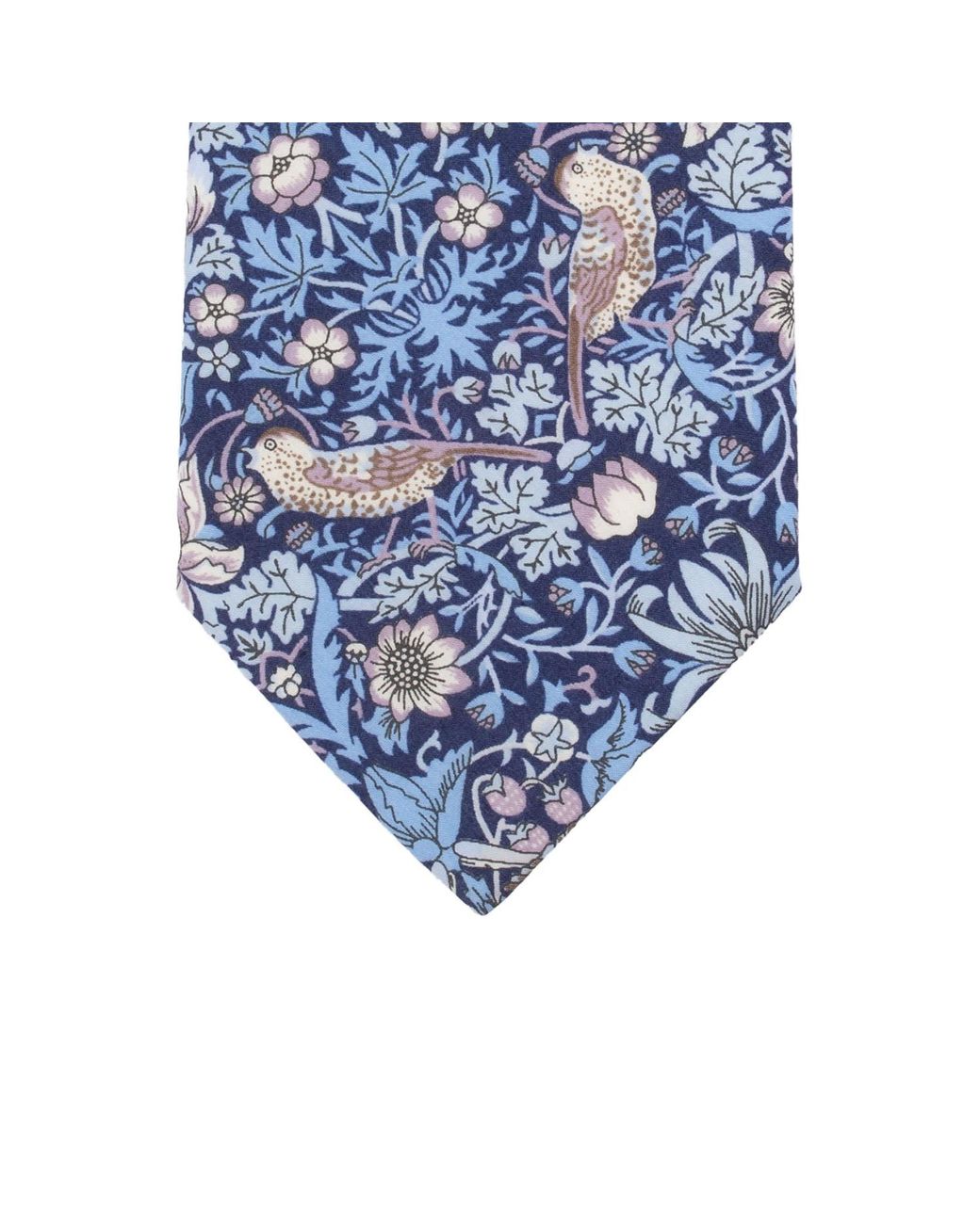 LE COLONEL Blue Liberty Persian Strawberry Thief Tie for men