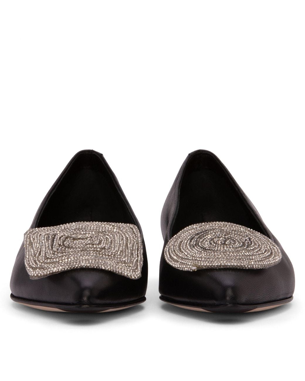 Beautiisoles by Robyn Shreiber Made in Italy Black Bonnie Leather Ballerina Comfortable For Work & Dressy Valentine Evening Flat