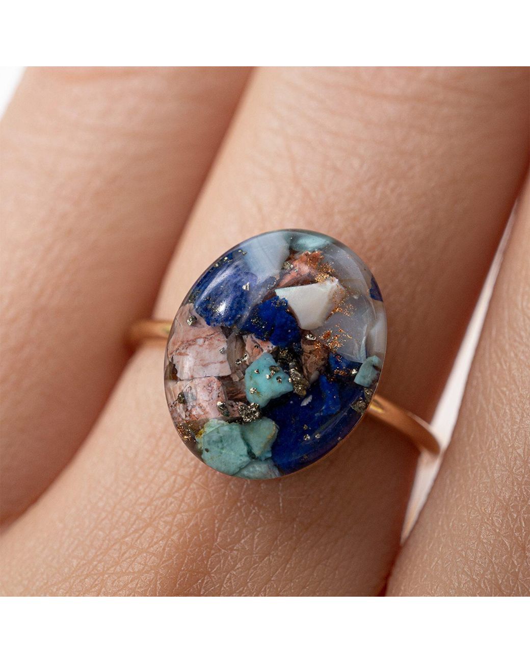 Kate Koel Blue Kaleidoscope Gemstone Cocktail Ring