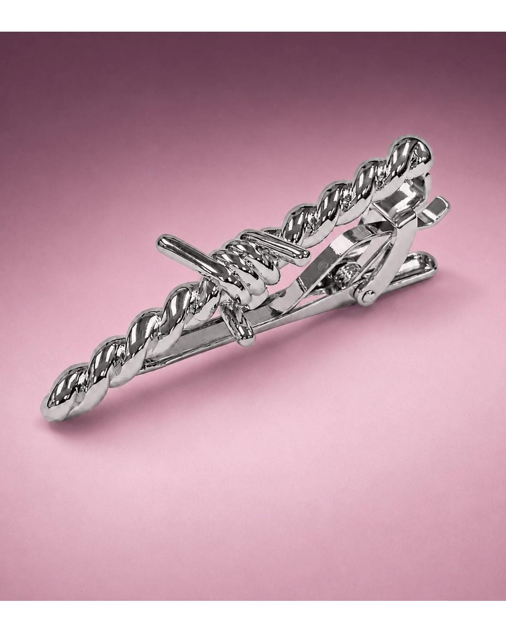 Gresham Blake White Barbed Wire Tie Clip for men