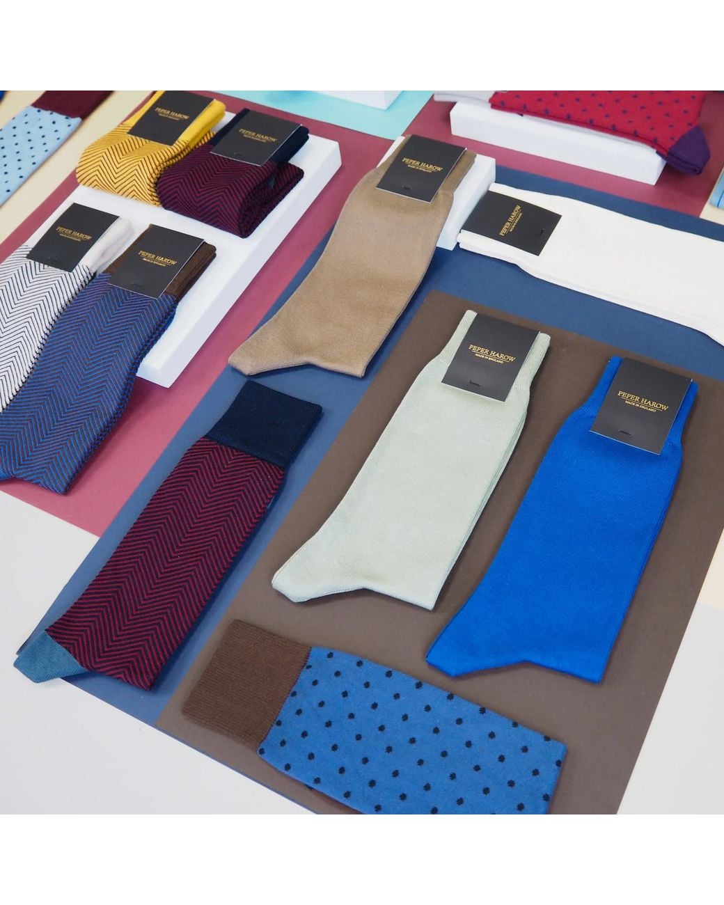 Peper Harow - Made in England Blue Classic Socks Bundle – Autumn for men