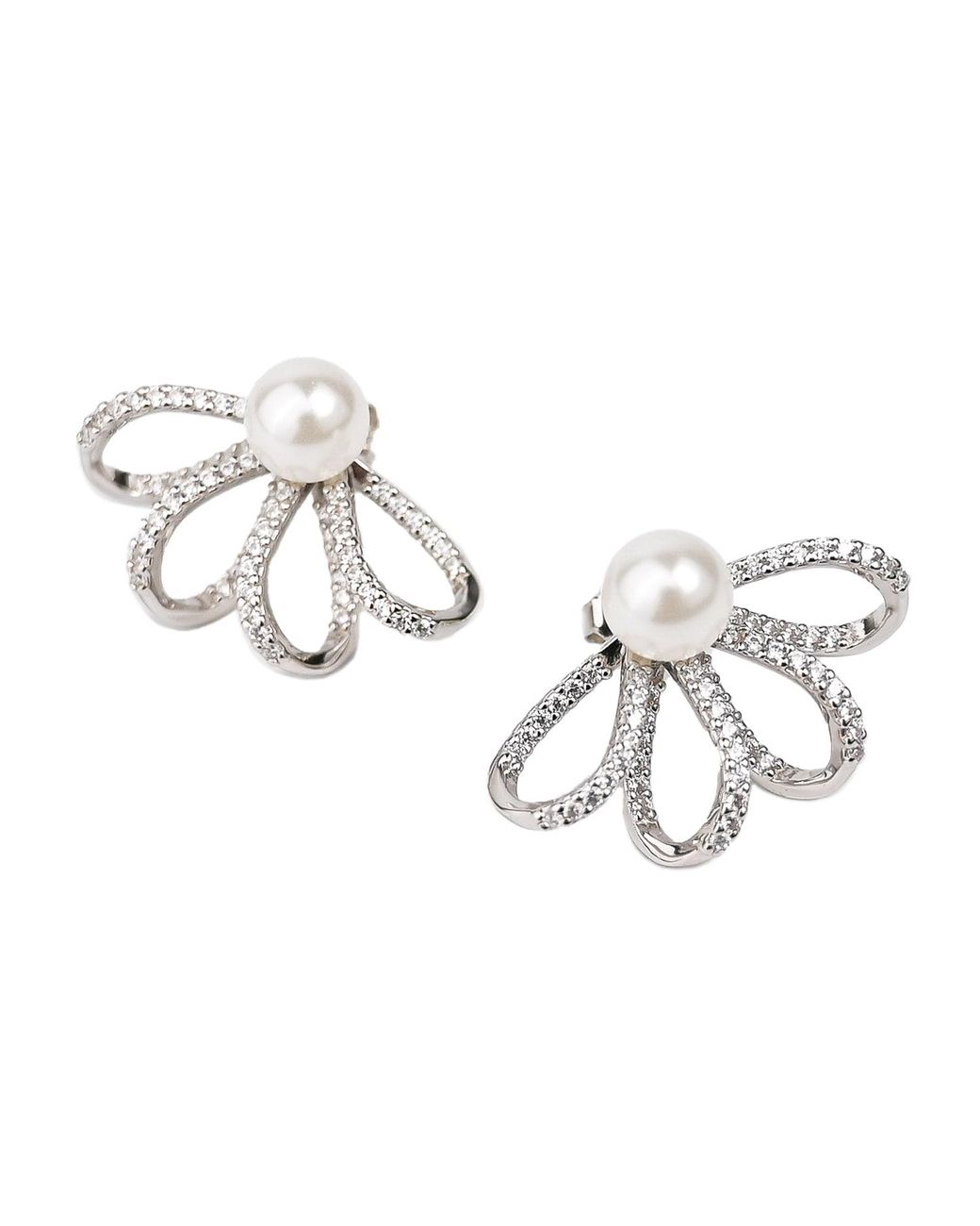Zynnia Collective Metallic Half Bloom Earrings