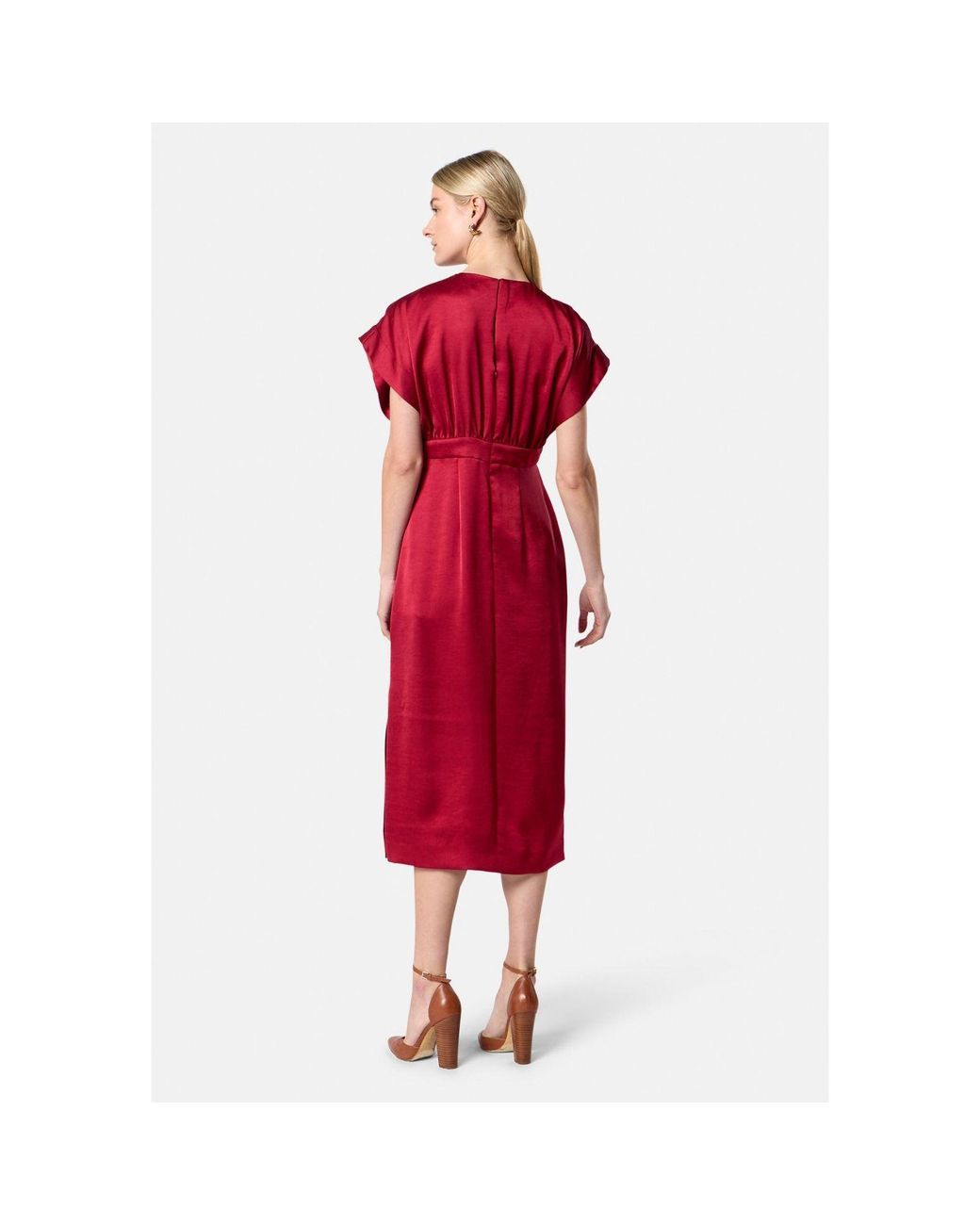 Helen Mcalinden Red Shiv Ruby Satin Dress