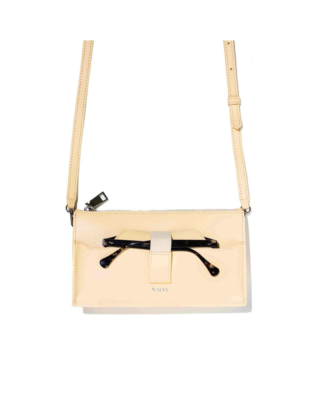Naoa Natural Neutrals Lunette+ Apple Leather Crossbody Cream