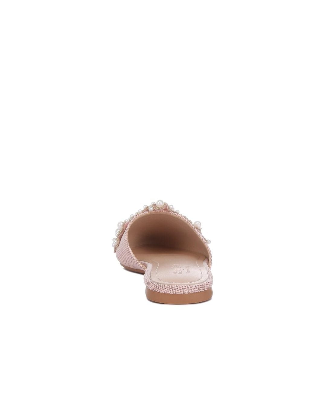 Rag & Co Pink Astre Pearl Embellished Shimmer Mules