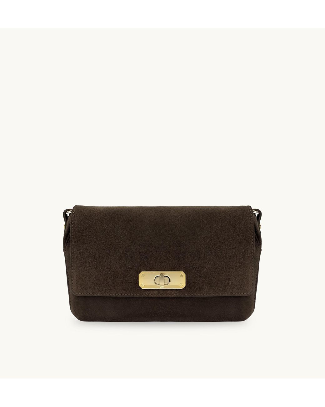 Apatchy London Brown The Maisie Midi Chocolate Suede Bag