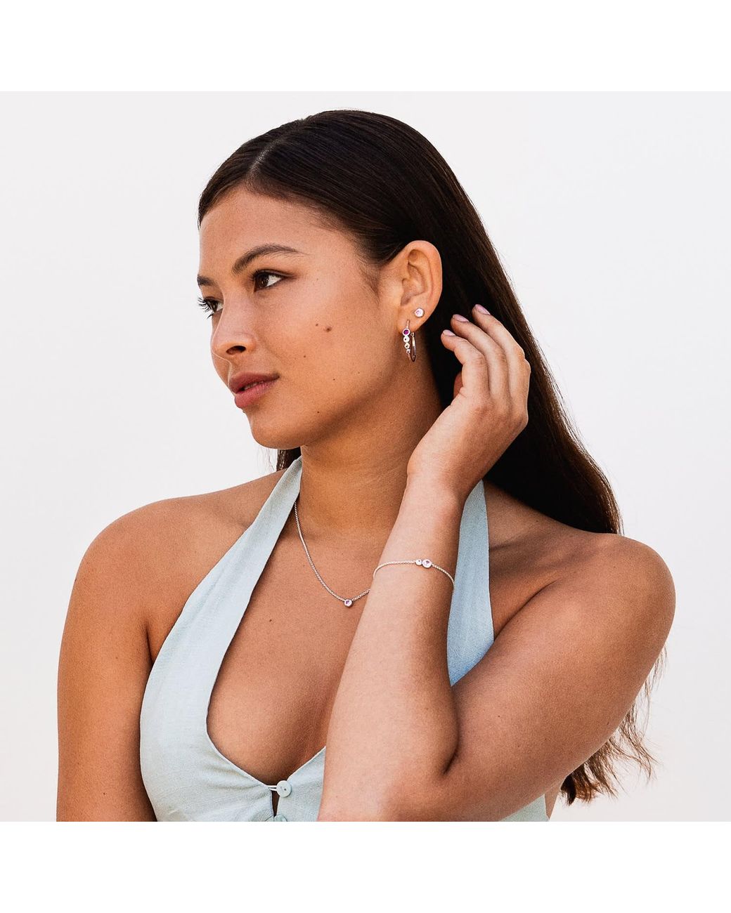 Dower & Hall Metallic Array Hoop Earrings