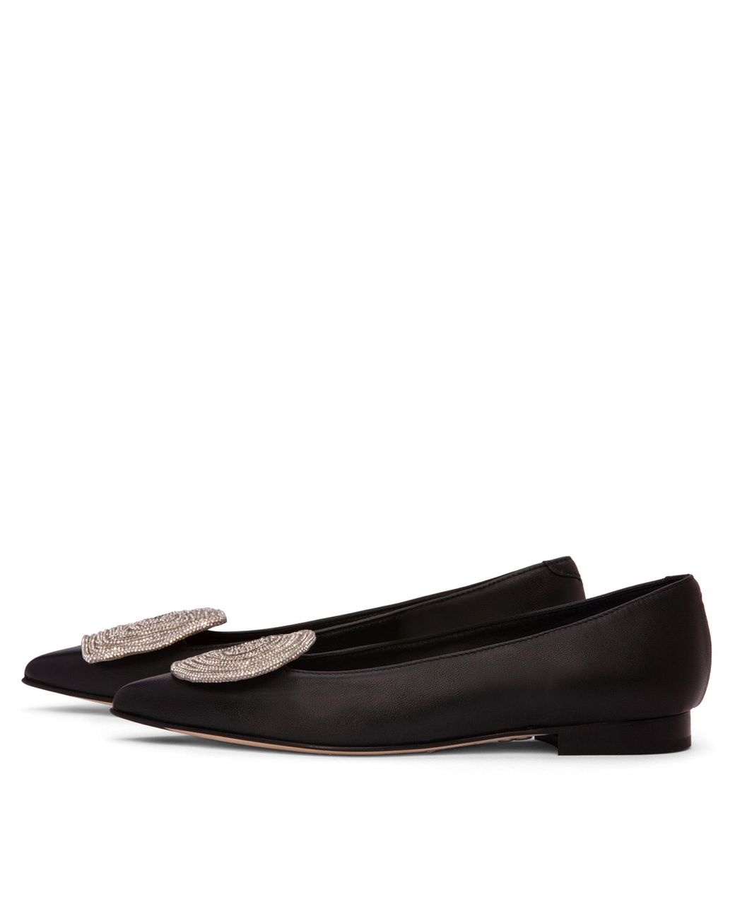 Beautiisoles by Robyn Shreiber Made in Italy Black Bonnie Leather Ballerina Comfortable For Work & Dressy Valentine Evening Flat