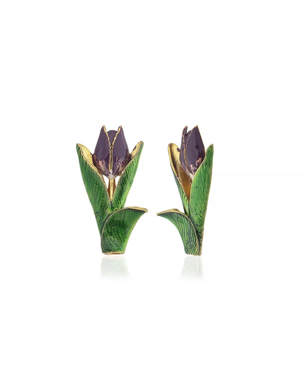 Milou Jewelry Green Tulip Flower Earrings