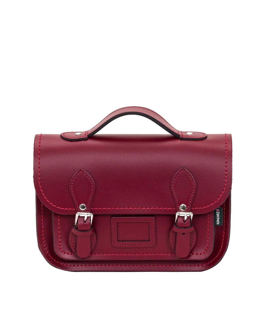 Zatchels Purple Leather Midi Satchel