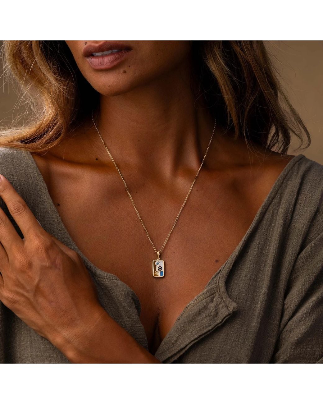 Karma and Luck Metallic Refined Insight Two Dot Multi-Stone Mahjong Necklace