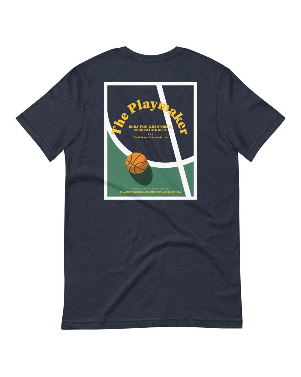 Anchor and Crew Blue The Playmaker Basketball Club League Organic Cotton T-Shirt