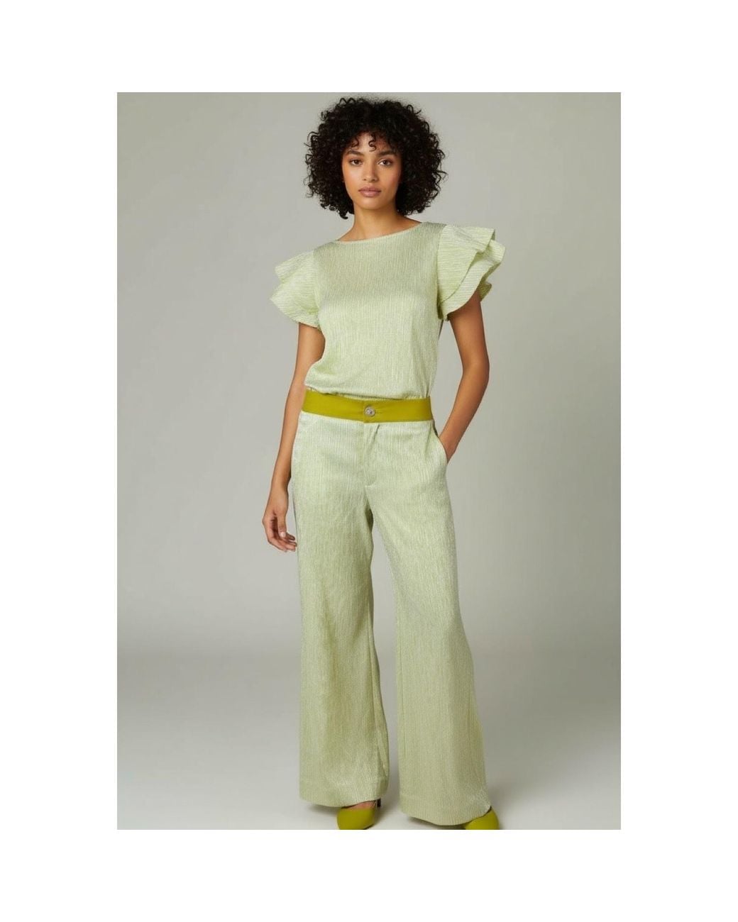SNIDER Green Lily Short Sleeve Top