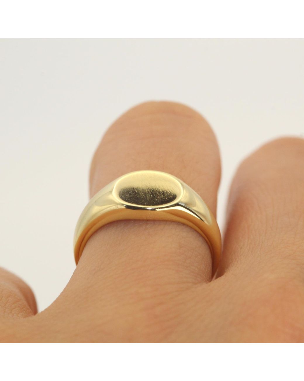 VicStoneNYC Fine Jewelry Metallic Solid Oval Shape Signet Ring
