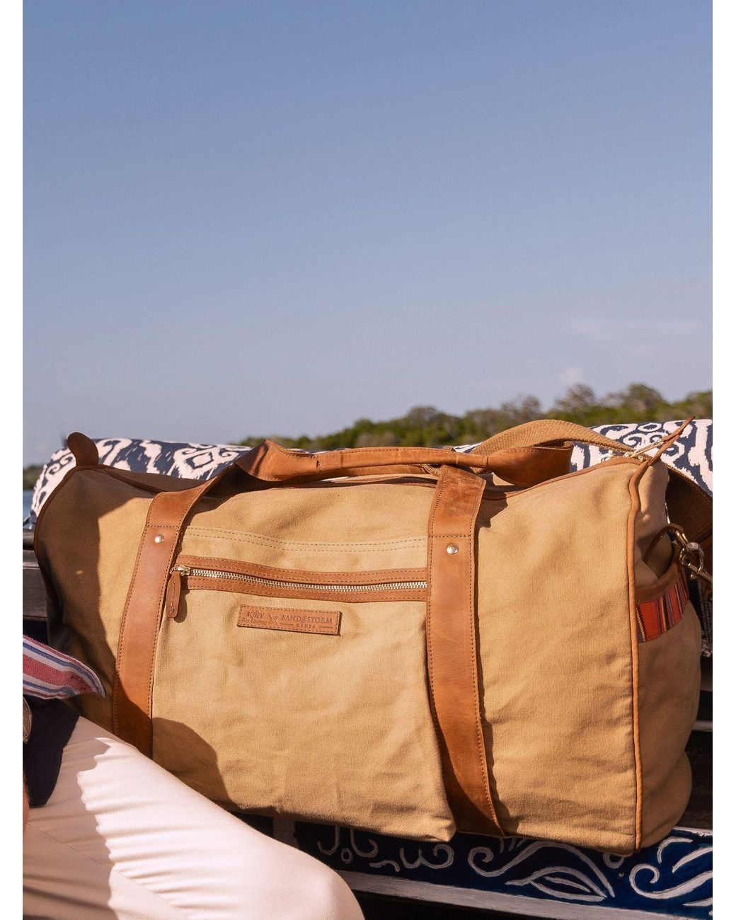 Koy Clothing Pink Neutrals Canvas Explorer Duffle Bag for men