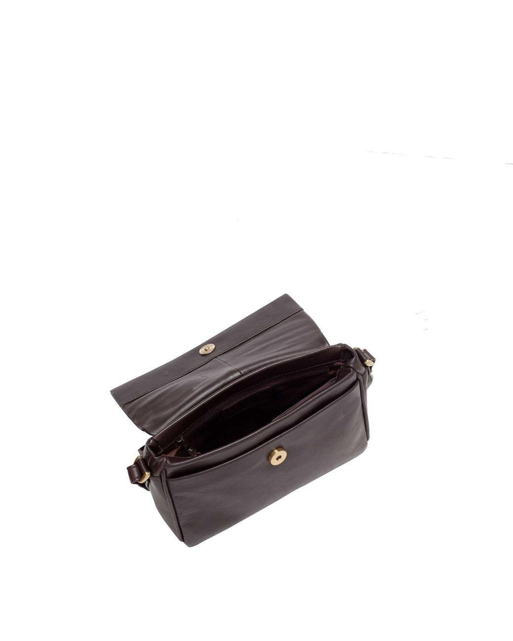 Lloyd Baker Brown Gulmarg Leather Flap-Over Crossbody Bag