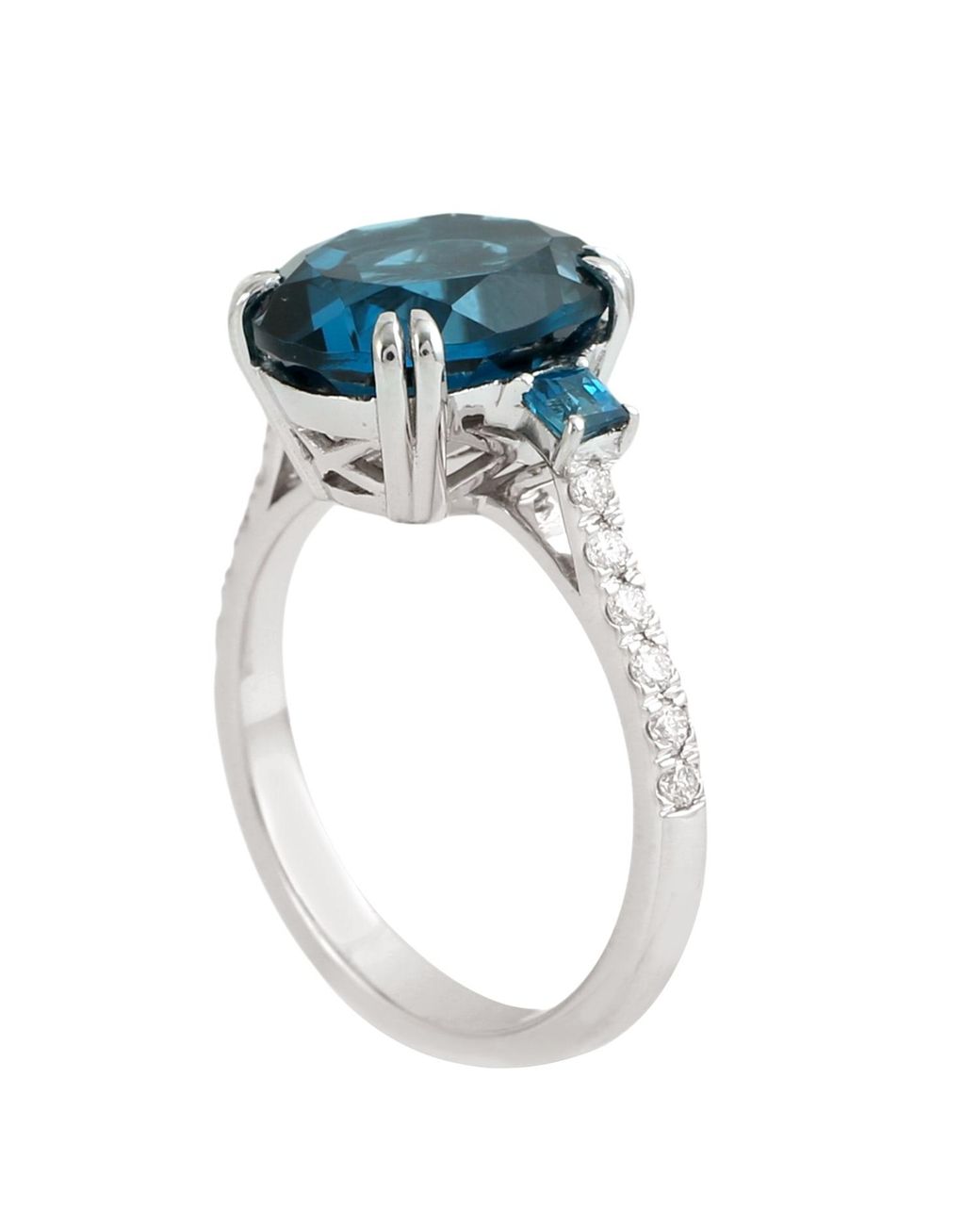 Artisan Blue 14K Oval London Topaz & Diamond Cocktail Ring