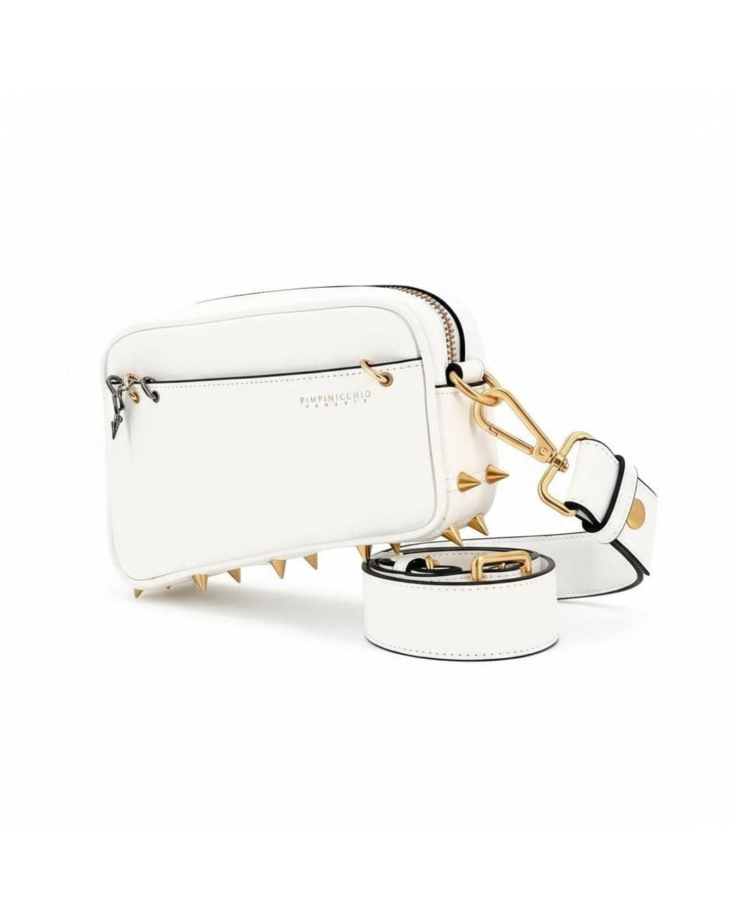 Pimpinicchio New York White Asymmetrical Belt Bag for men