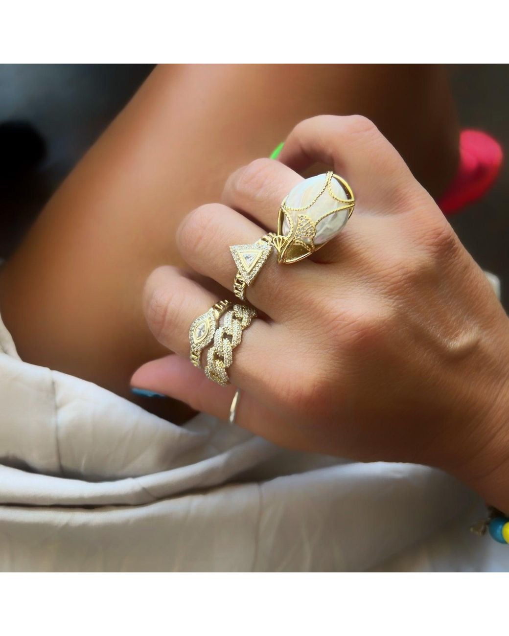 Ebru Jewelry Metallic Vermeil Diamond Ring