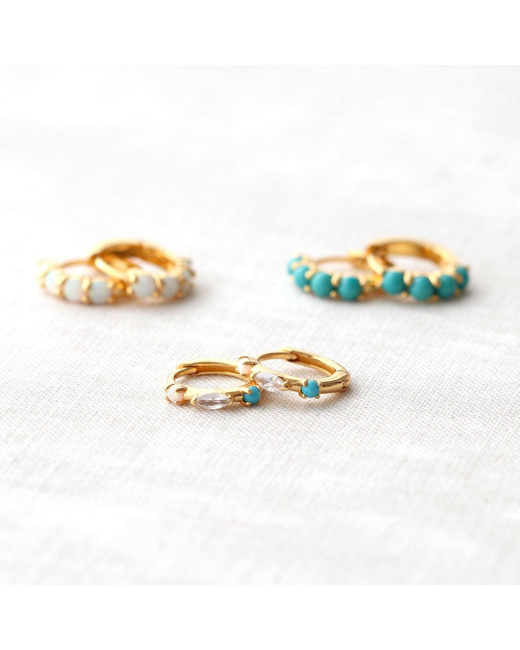 Kris Nations Metallic Seaside Spark Huggie Hoop Earrings