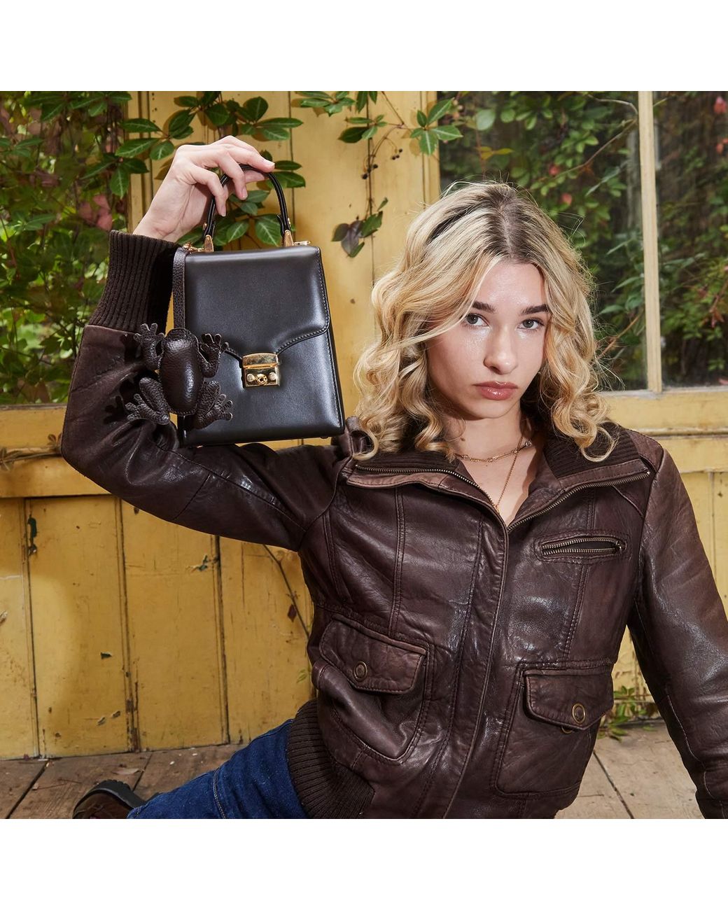 F3Rog by Rana Black Crossbody Box Bag