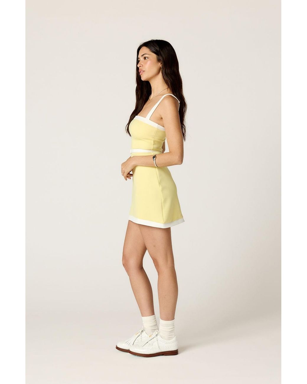 Goldie Byrd Yellow Belted Cami Dress